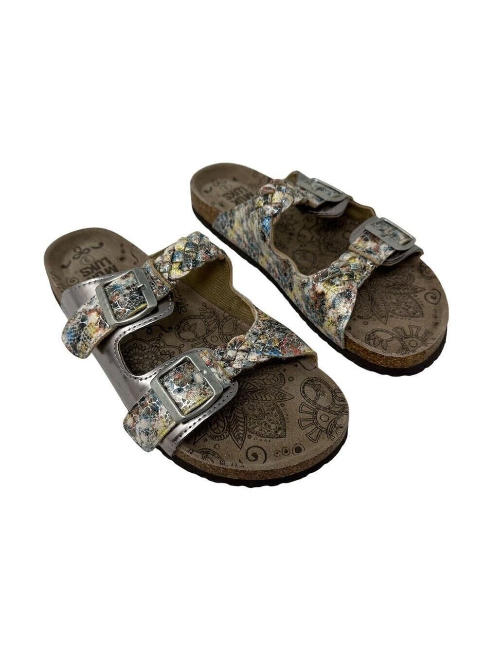 MUK LUKS Juliette Slide Sandals Adjustable Buckle Straps Womens Size 9 Summer